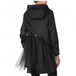Дамско палто с тюл в черно